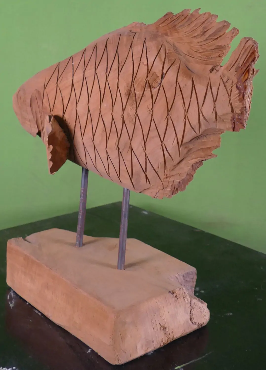  Product image 5 of the product “Carved tilapia wood on stand ”